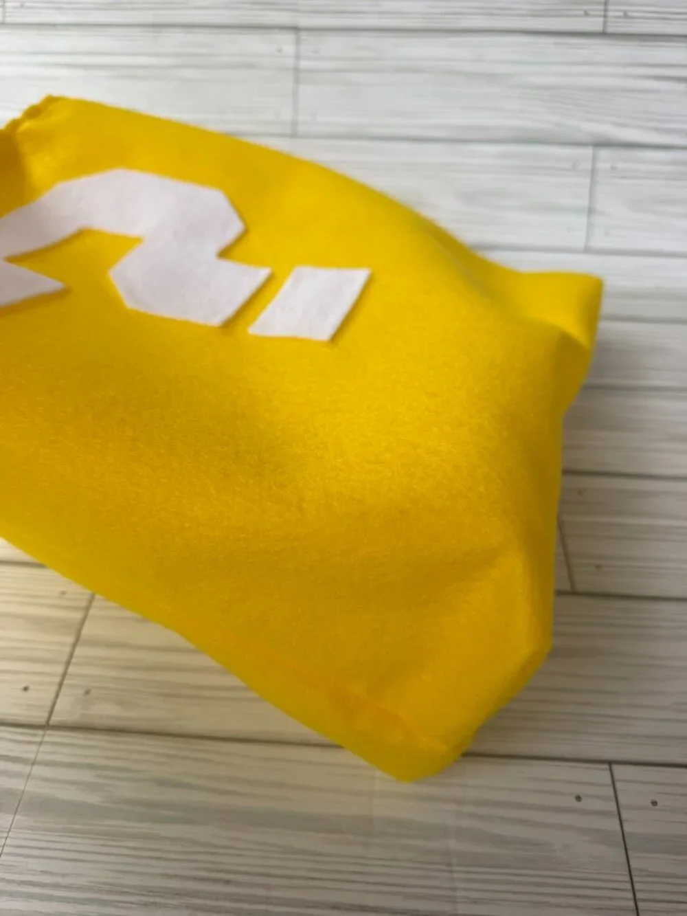 Yellow Mystery Question Mark Trick or Treat Bag, Handmade Felt Halloween Candy